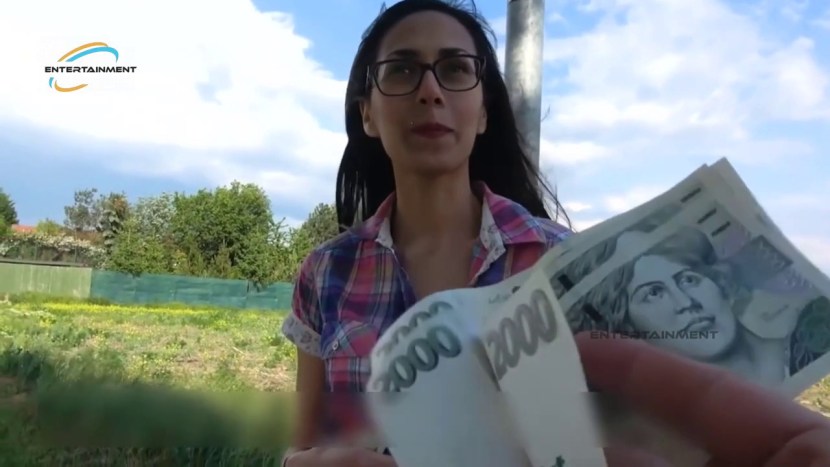 Beautiful girl with money