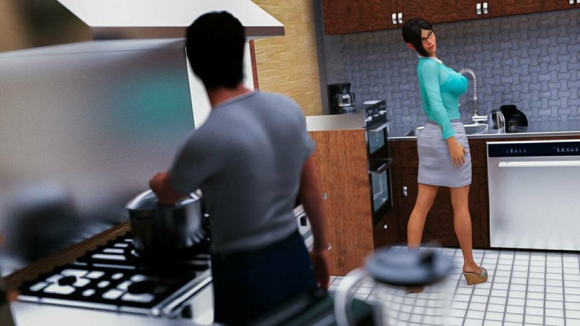 Porn in the bathroom standing