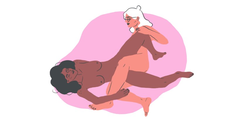 Naked women in the Doggi pose