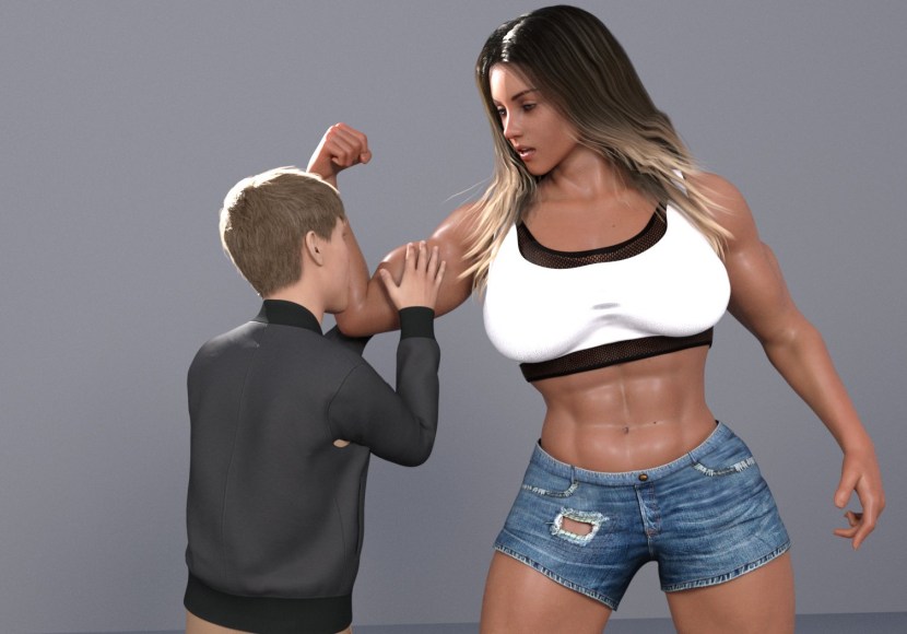 3D Tall Muscle Woman