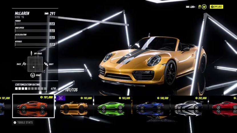 Need for Speed Heat menu