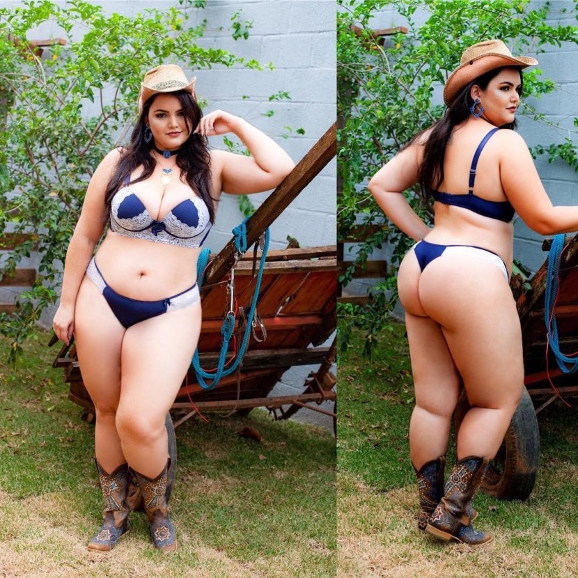 Red bbw in swimsuits