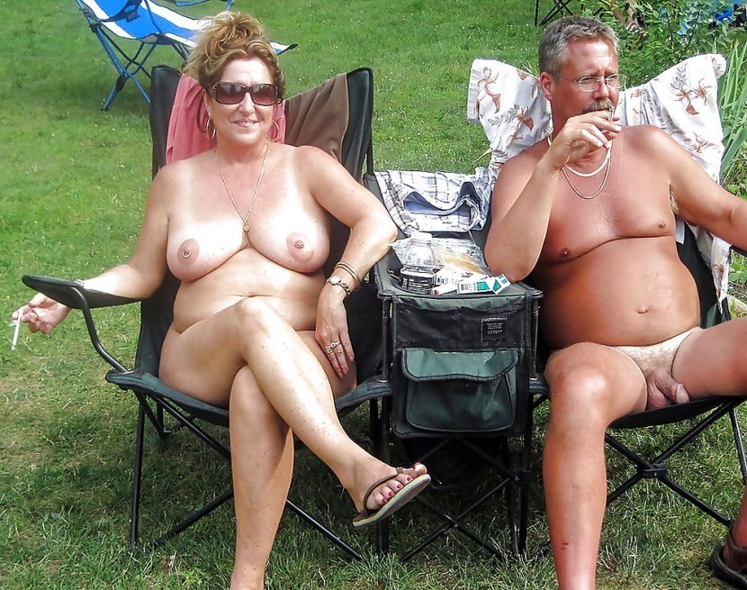 Naked elderly nudists