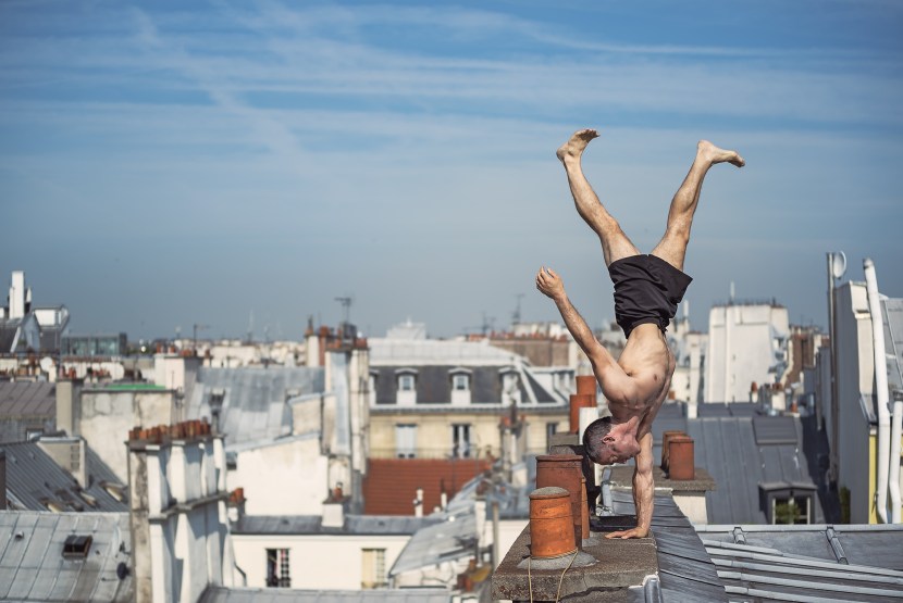 On the roof of the house