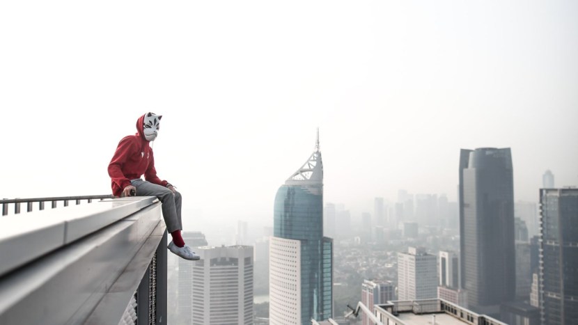 The roof of the skyscraper