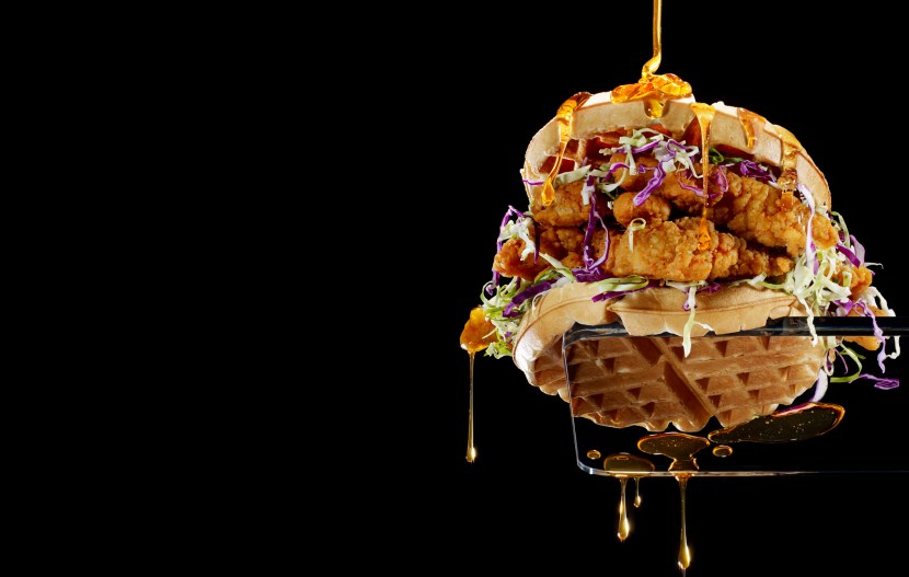 Belgian waffles Benedict