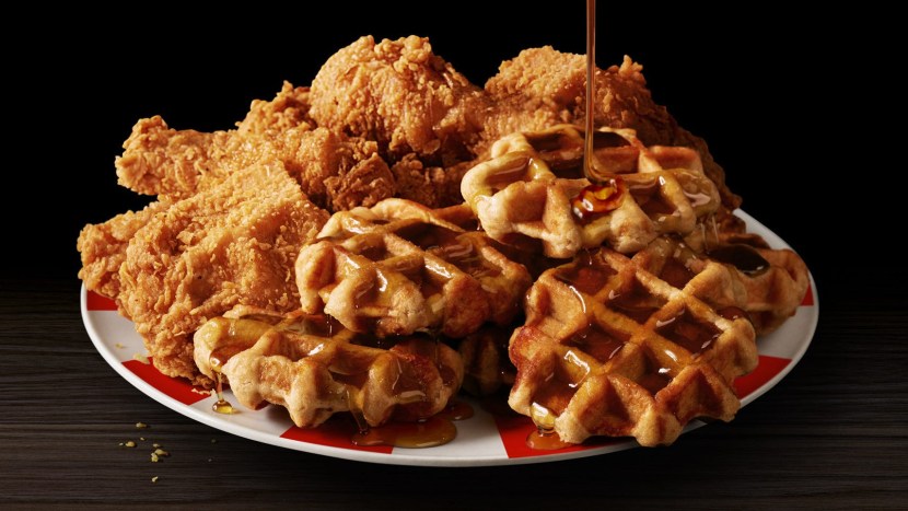 American chicken with waffles
