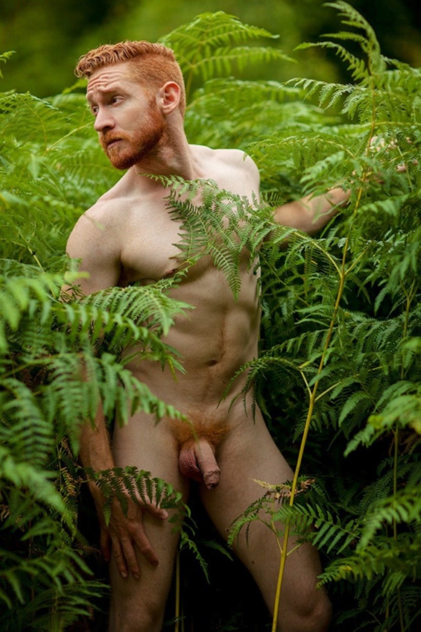 Naked guys fuck on nature