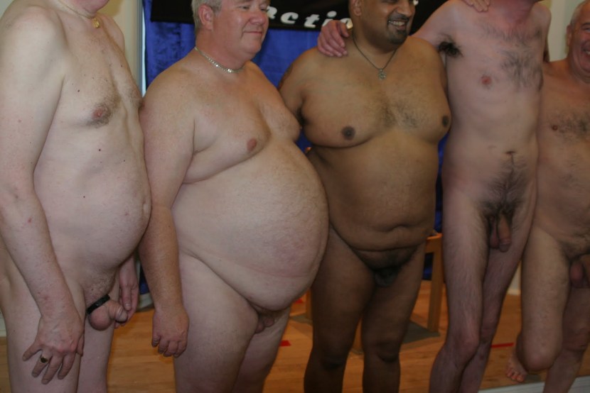 A lot of naked fat men