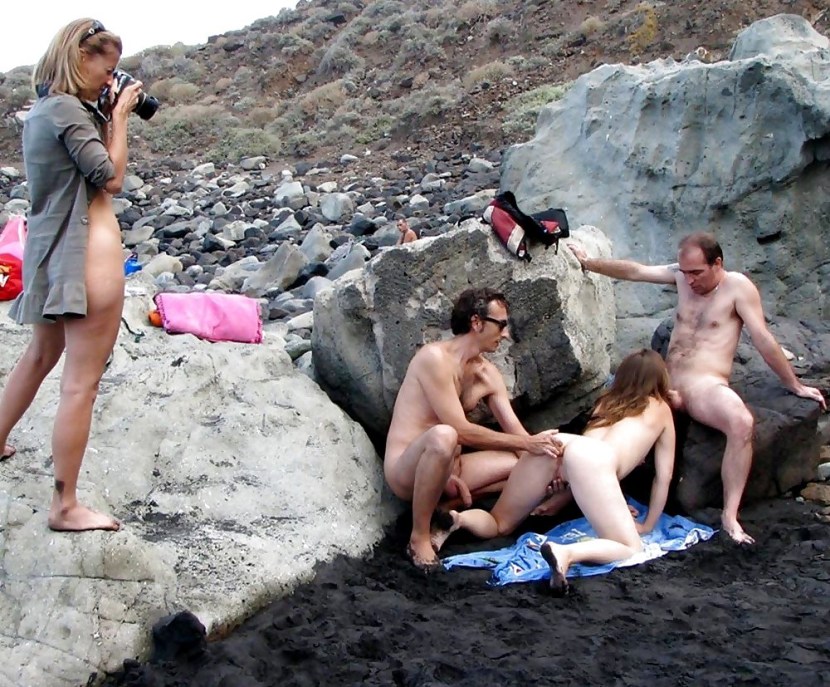Gangbang of students on the beach