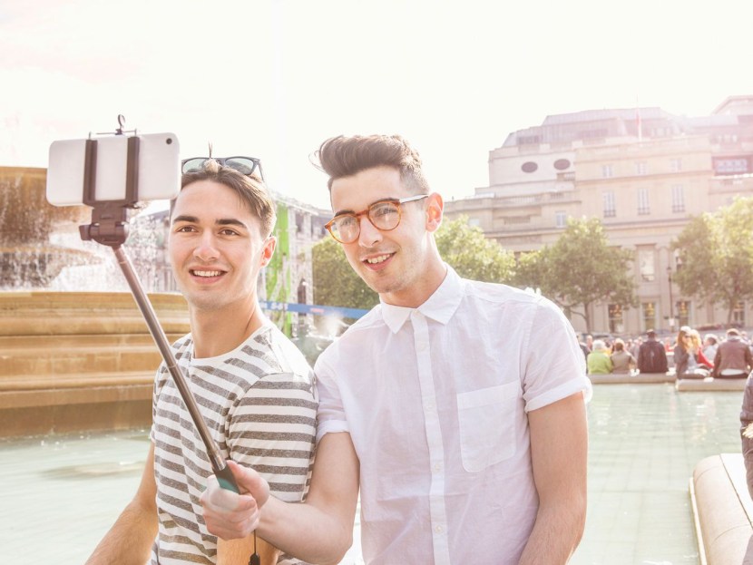 Beautiful Selfie girl with her tongue