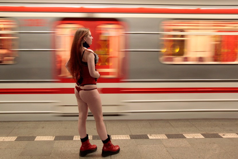 Beautiful girl in the subway