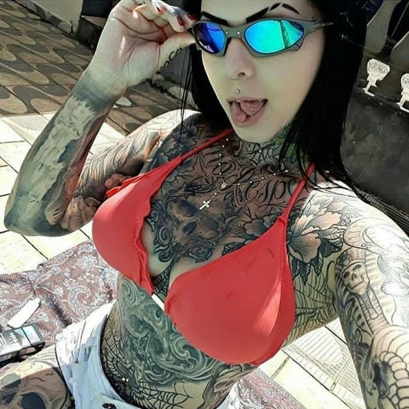 Modified girl with piercing