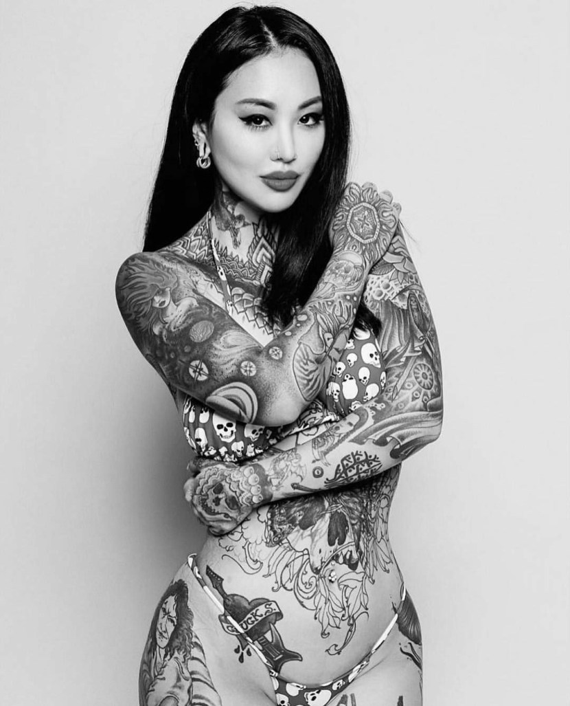 Completely tattooed women