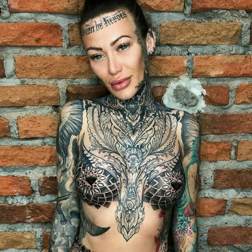 Tattooed women with piercing