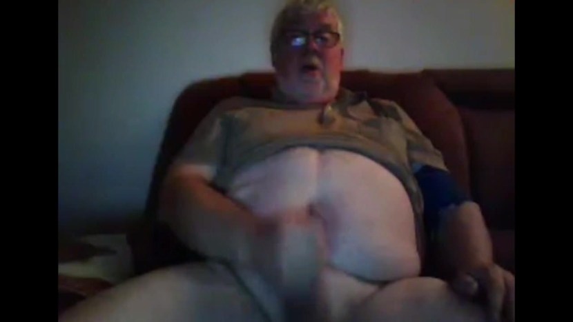 Old grandfather with a huge member