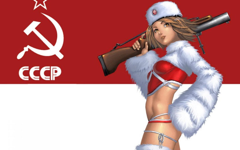 Girl with sickle and hammer