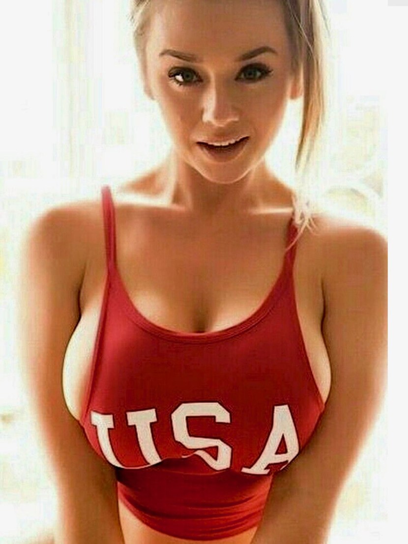 Denise Milani in a T -shirt