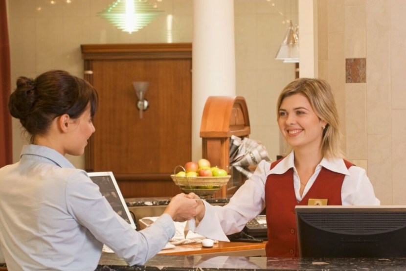 Reception at the hotel administrator