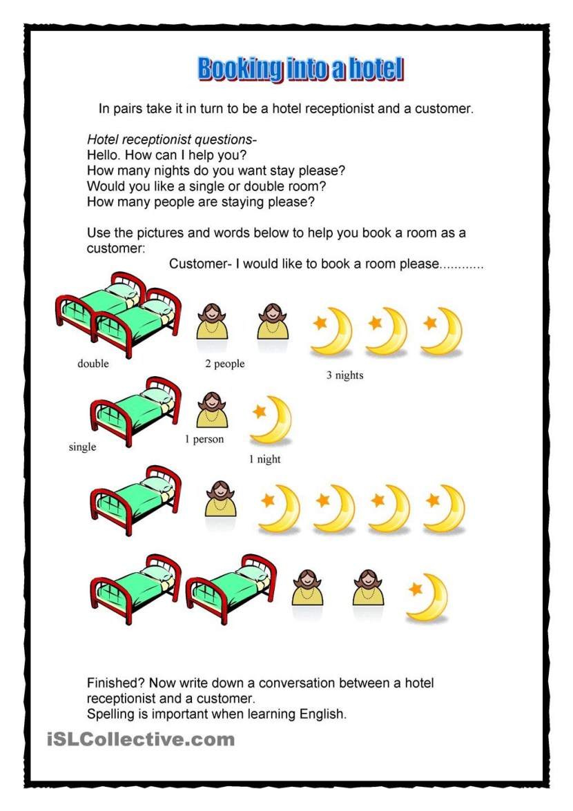 The receptionist asks