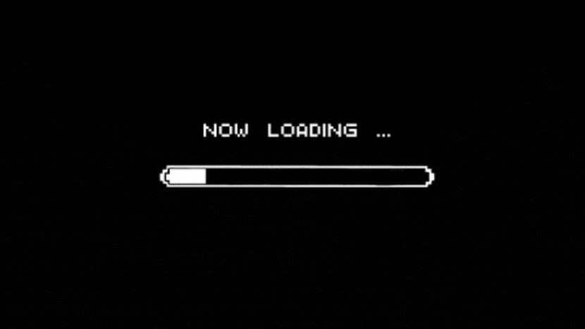 Loading on a black background