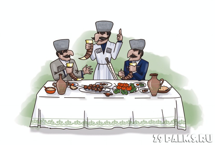 Caucasus hospitality Illustration
