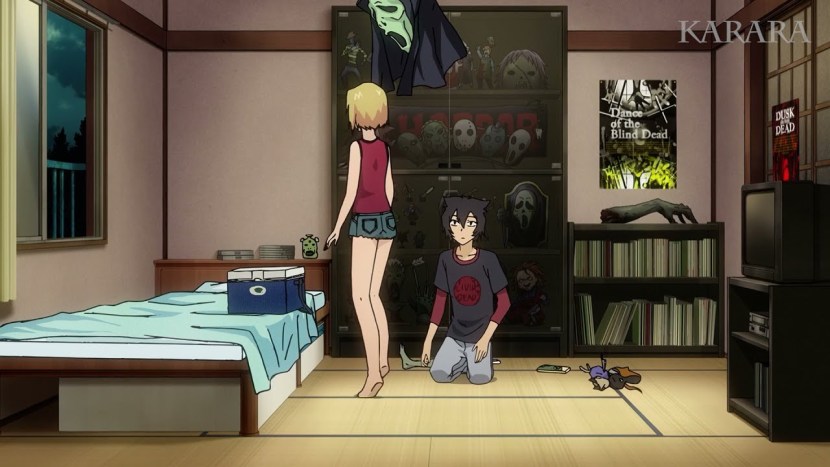 Aubrey Sinclair in a dress with men