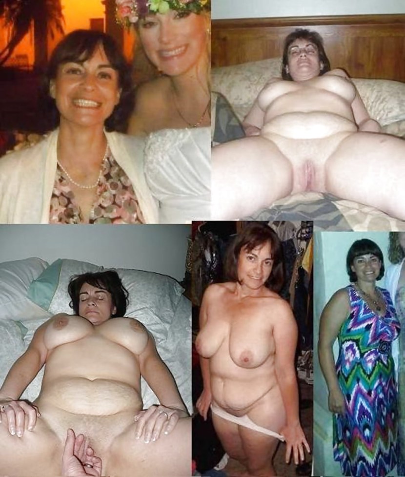 Naked elderly women in stockings