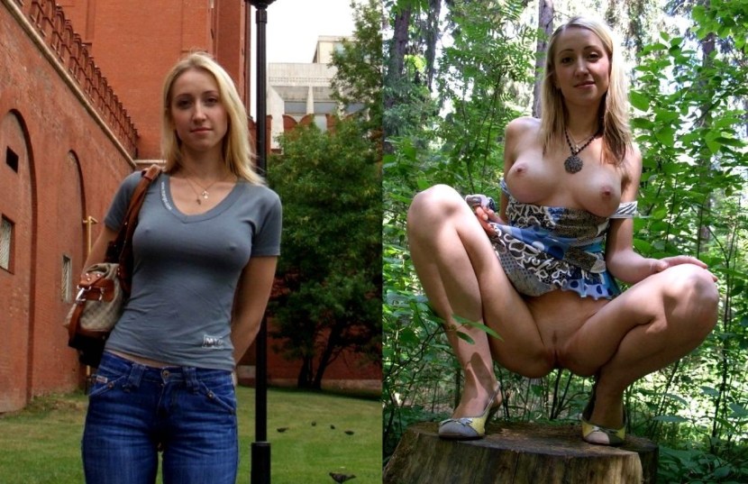 Girls in clothes and without fucking