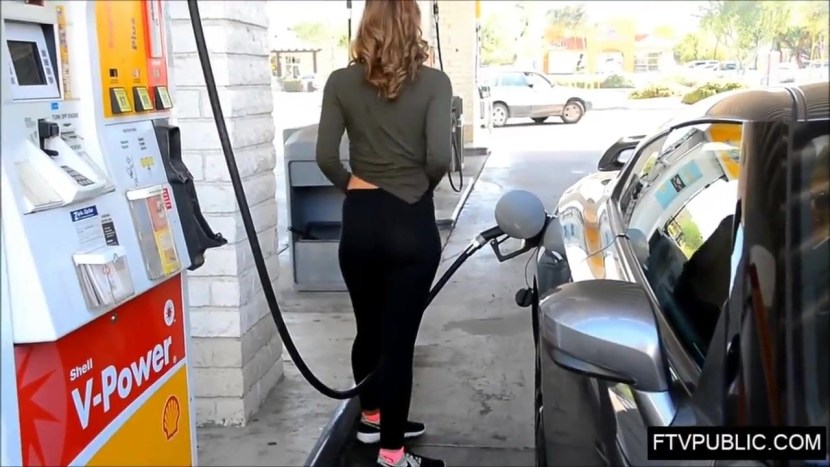 Varvara Serova Nude Girl in Gas Station