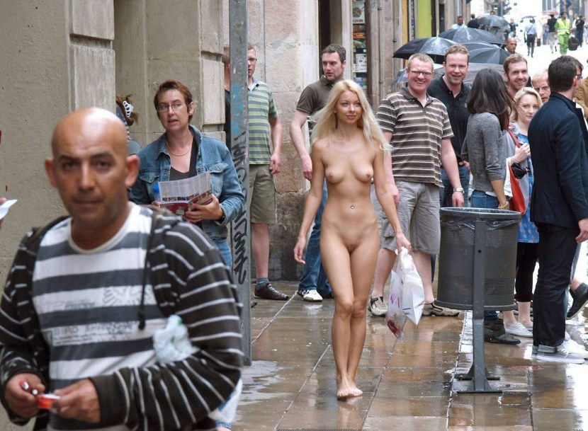 Girls nudist on the street