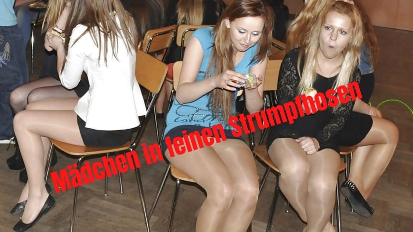 The girl takes off the tights