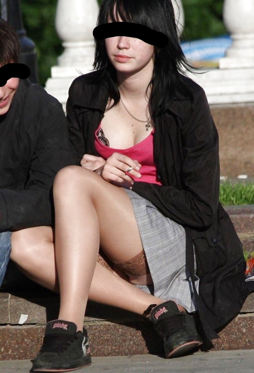 Shiny tights on the legs