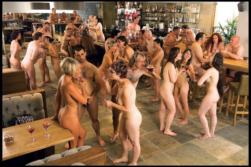 Nudist party naked