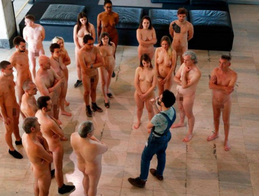 People undress in the museum