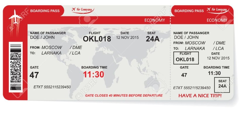 Ticket for plane Template