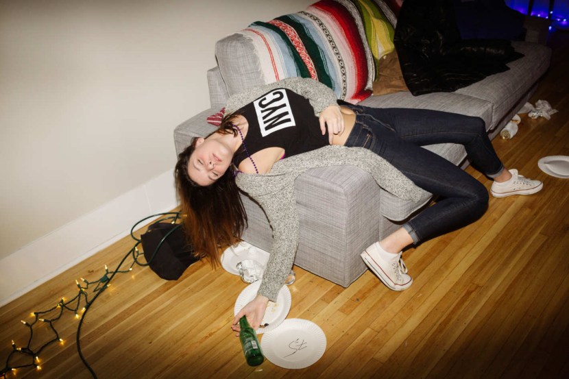 Fell asleep on the sofa naked