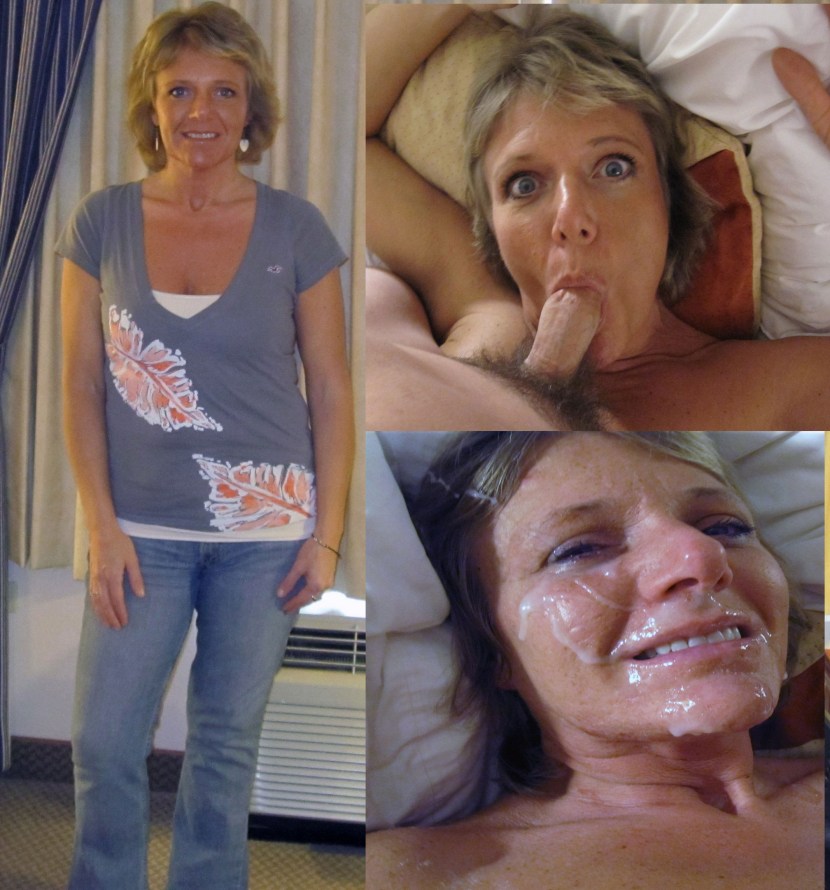 Milf amateur before and after Cumshot