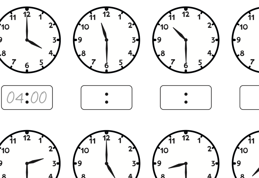 Tasks with a clock for preschoolers