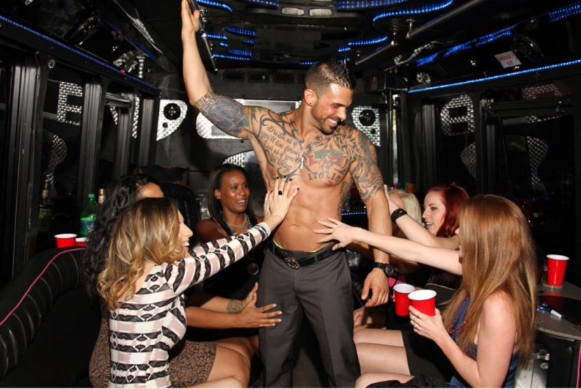 Girls without panties at a party