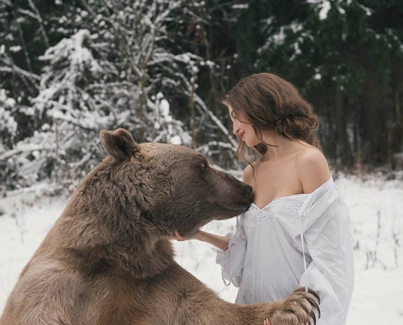 Olga Barantseva and Bear Stepan