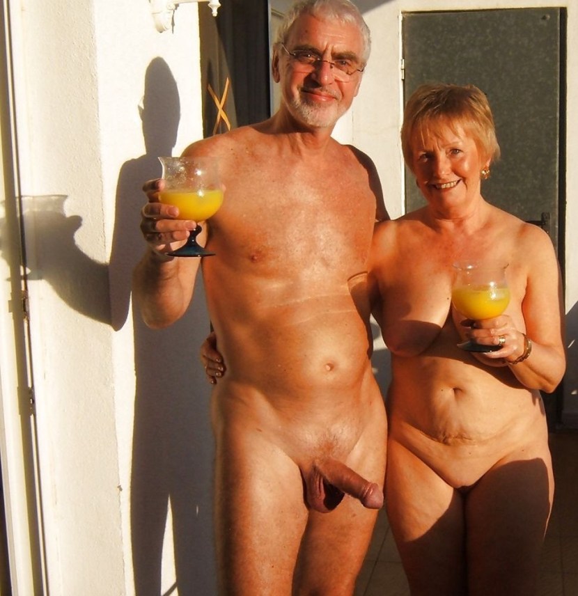 Mature swingers in nature