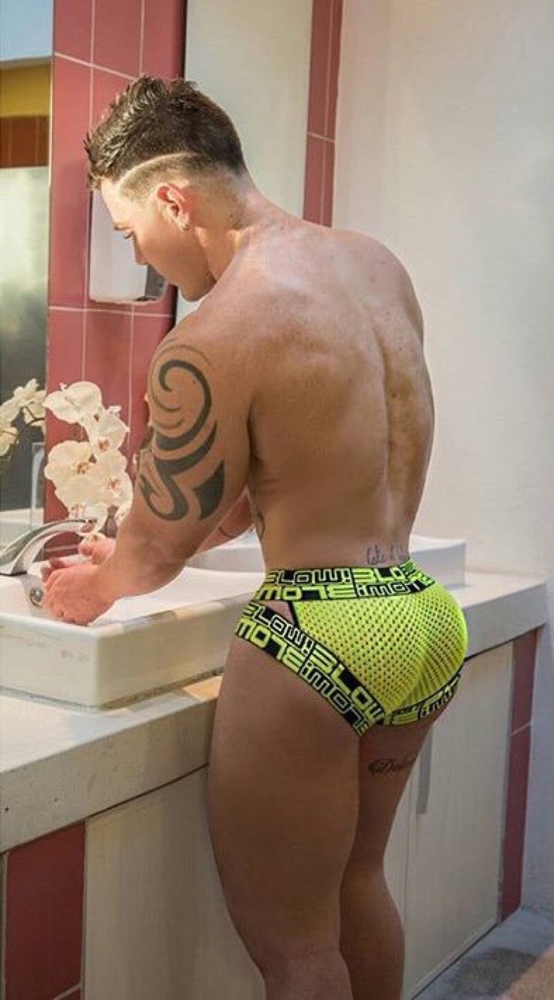 Hairy butt of Caucasians