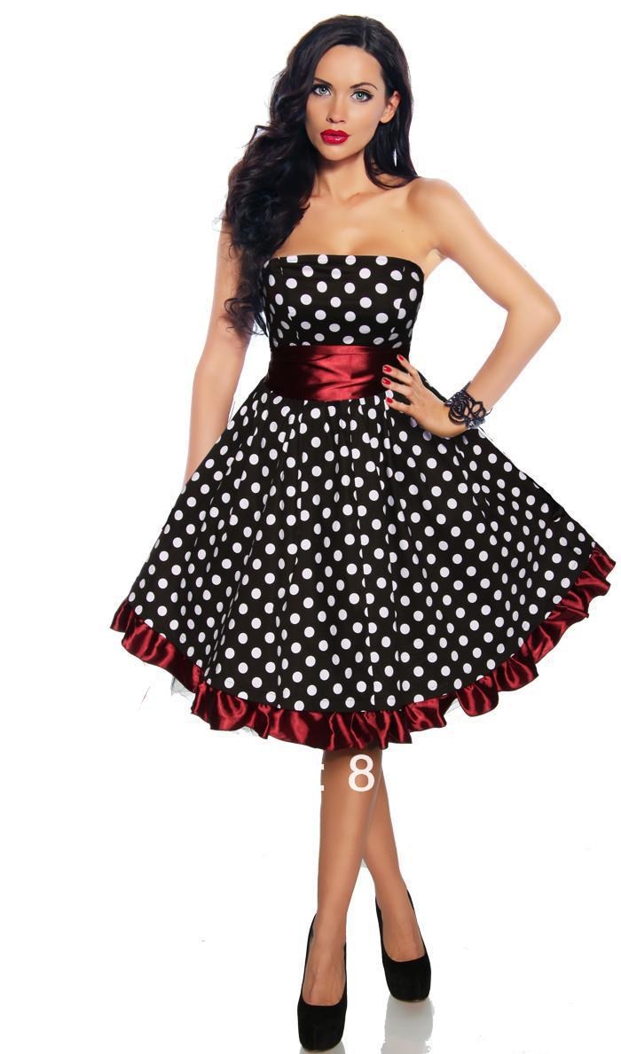 Black Dress with White Polka Dots (76 photos)