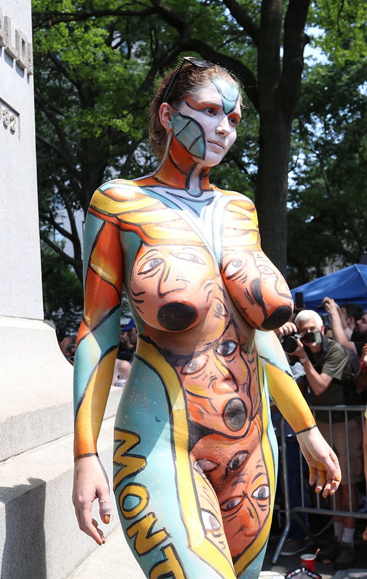 Big boobs body art