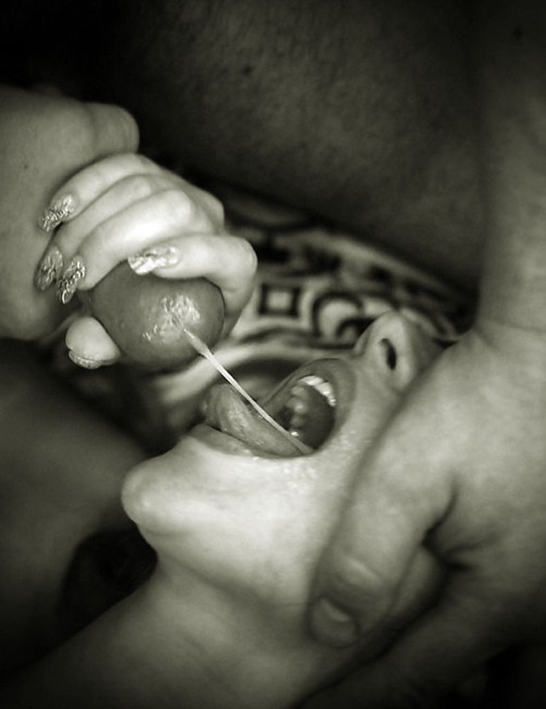 Cum in the mouth of black white