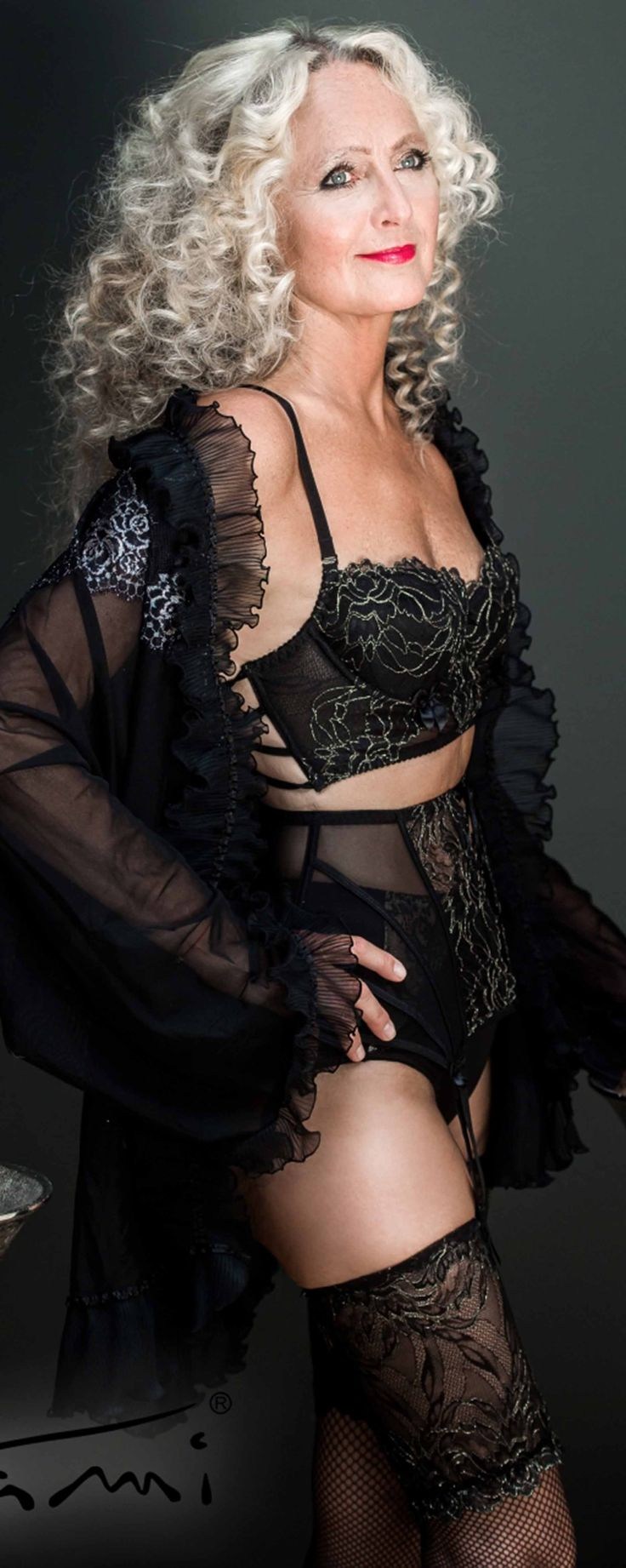 Grandmother in beautiful underwear