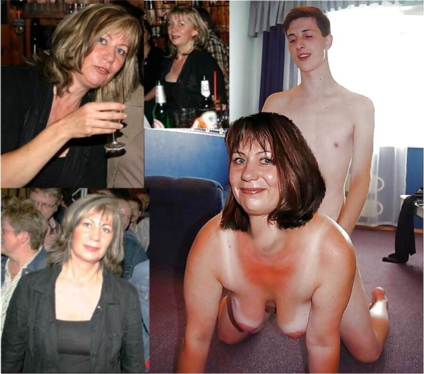 Dressed and striped hairy women