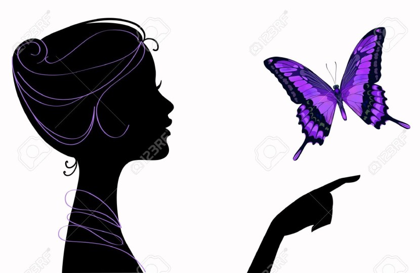 Template Girl with butterflies