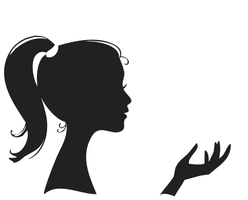 Woman's silhouette with hand